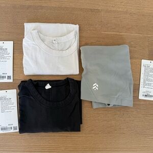Two Lululemon Basic blended tees + one align crop top